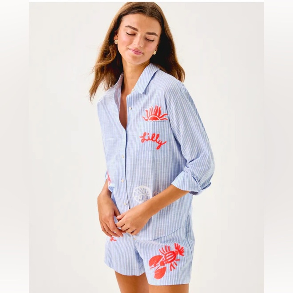 NWT LILLY PULITZER Bondi Button Down Shirt - Picture 3 of 5